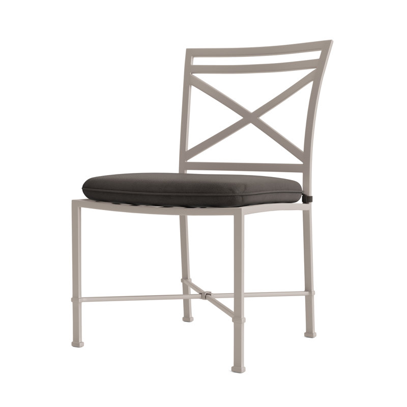 Venetian Outdoor Dining Side Chair, Dove Smooth, Fusion Charcoal, Brown