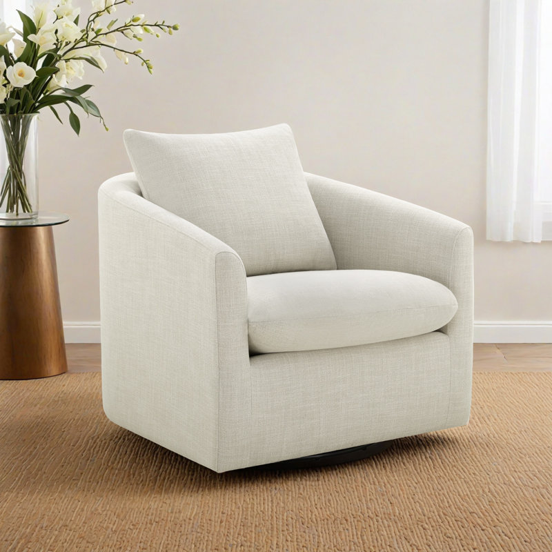Fauteuil demi-tonneau pivotant 33,5 po Ahn Menta, Lin Performance Effie