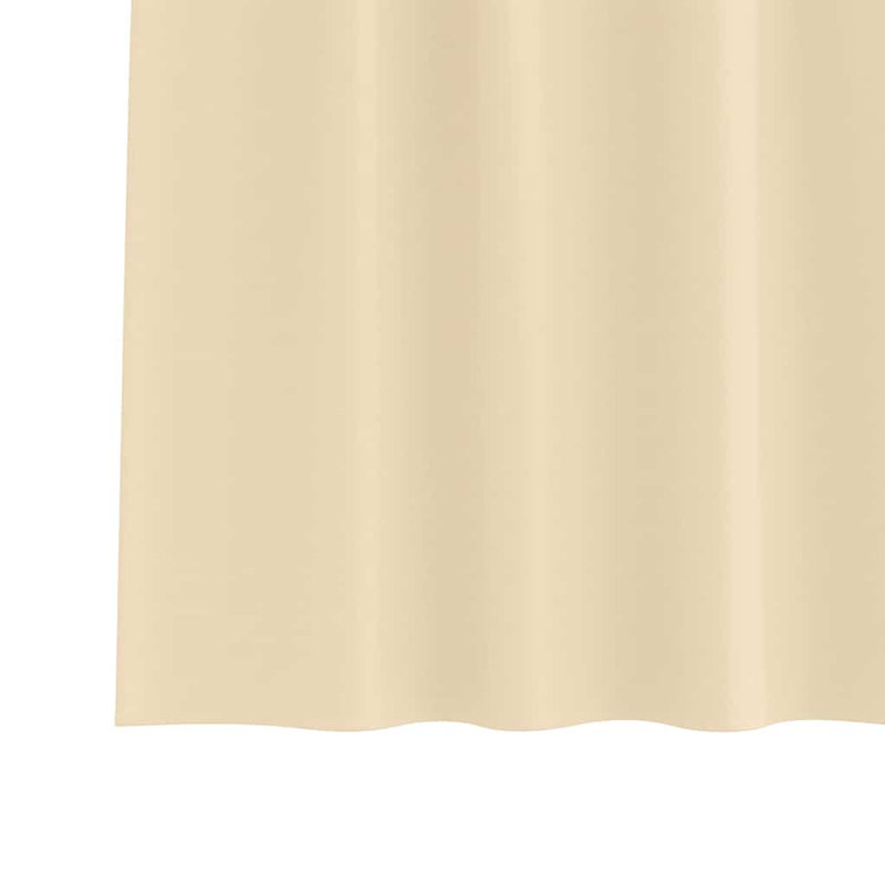 Curtains With Curtains 2 Pcs Polyester, 225cm Width x 140cm Drop, Cream