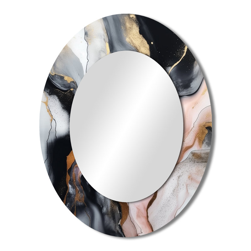 Miroir mural noir et or noir, 43 po x 33 po