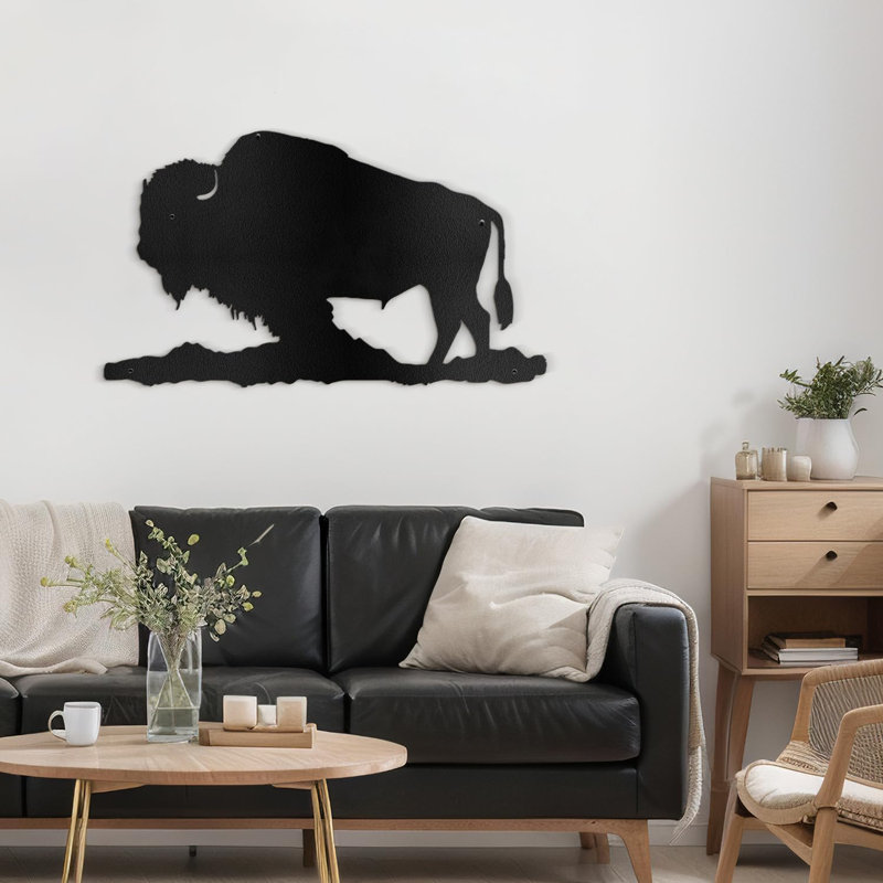 Décoration murale en métal, H 15 po x l 30 po x P 0,05 po, Noir