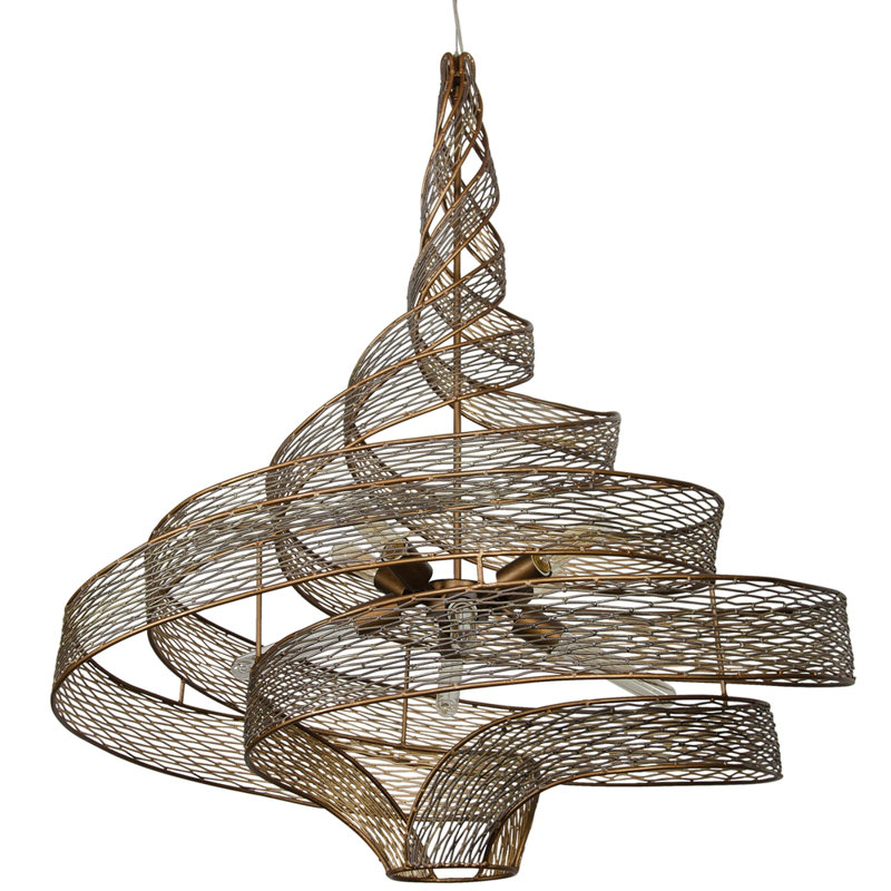 Lustre géométrique unique à 8 lumières Flow, Minerai martelé