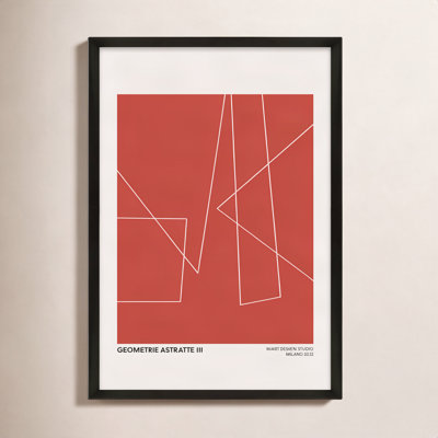 Geometric Abstraction In Red by Romina Gadler