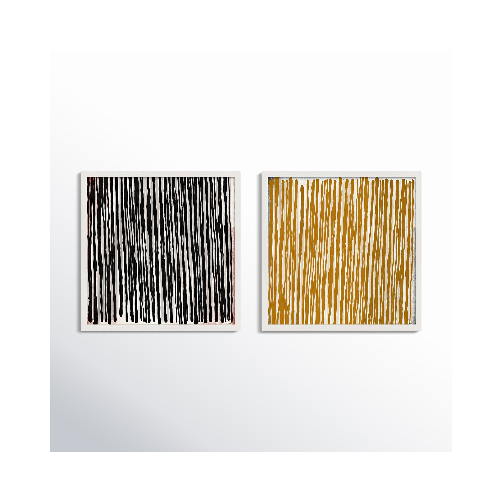 Waterfall by Marco Marella For Studio M, 24" H x 24" W, White Paper Framed