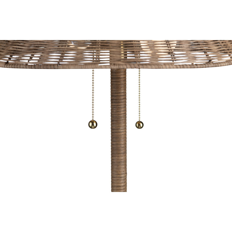 65" Metal Floor Lamp With Brown Shade