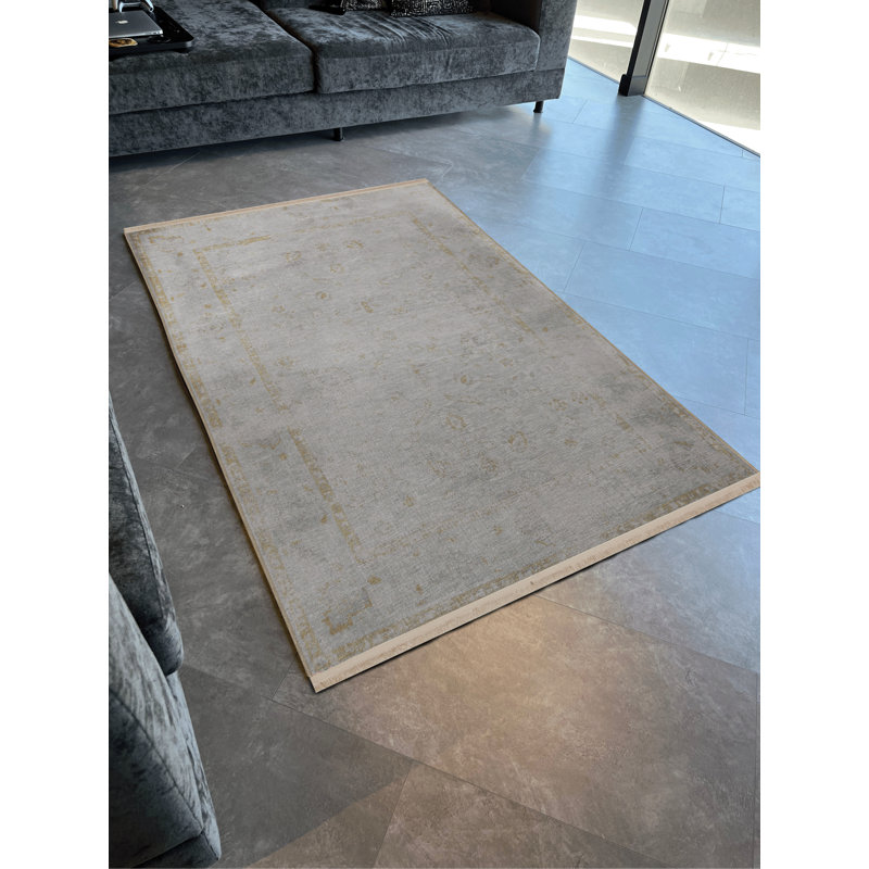 Tapis décoratif à motifs abstraits et à motifs gris, Tapis de couloir 3 pi 3,37 po x 6 pi 6,74 po