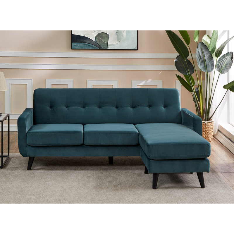 Bever 3 Seater Corner Sofa , Right Hand Facing, Dark Blue