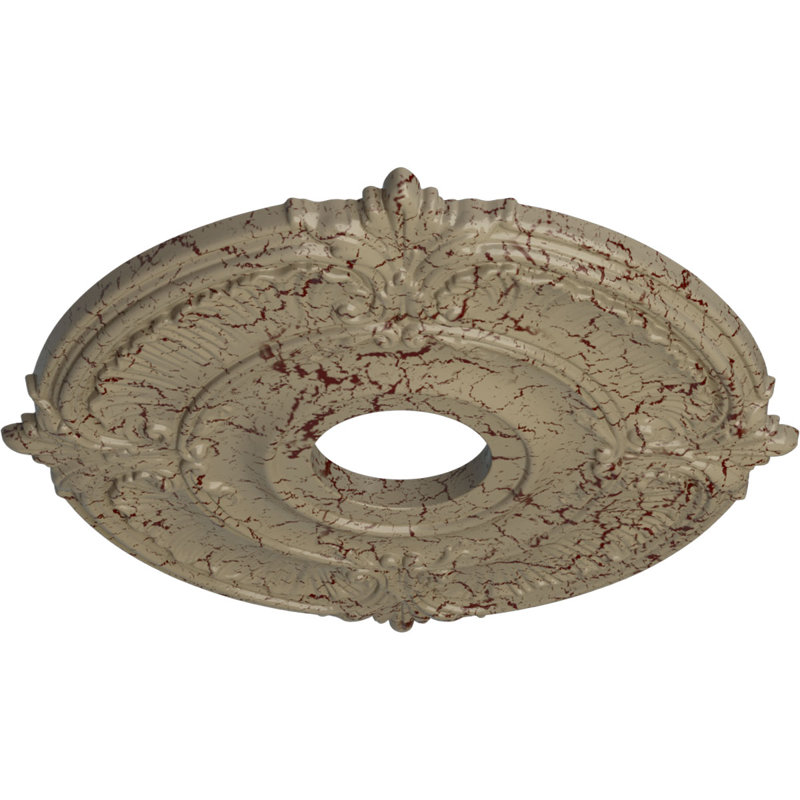 Endurathane Attica Ceiling Medallion, 18"OD x 4"ID x 5/8"P (Fits Canopies up to 5"), Hand-Painted Gobi Desert Crackle Finish