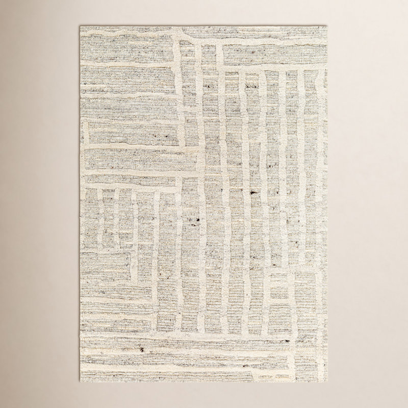 Edwardo Wool Abstract Area Rug, Rectangle 5' x 7'6"