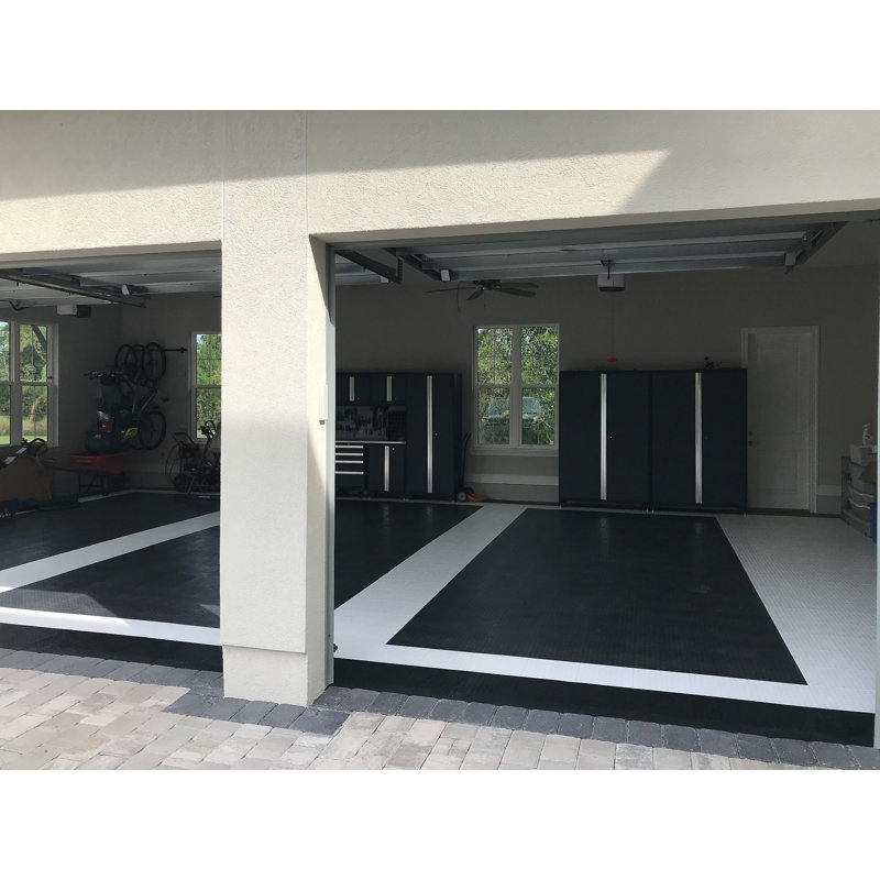 GarageDeck Coin Pattern, Durable Copolymer Interlocking Modular Non-Slip Garage Flooring Tile, Alloy