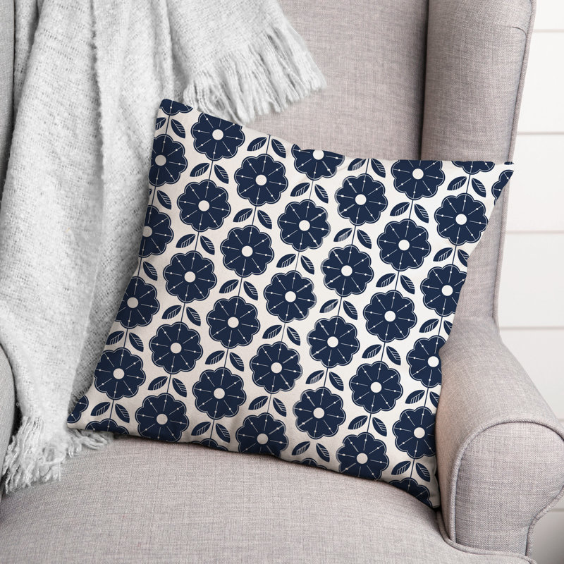 Floral Outdoor Reversible Throw Pillow