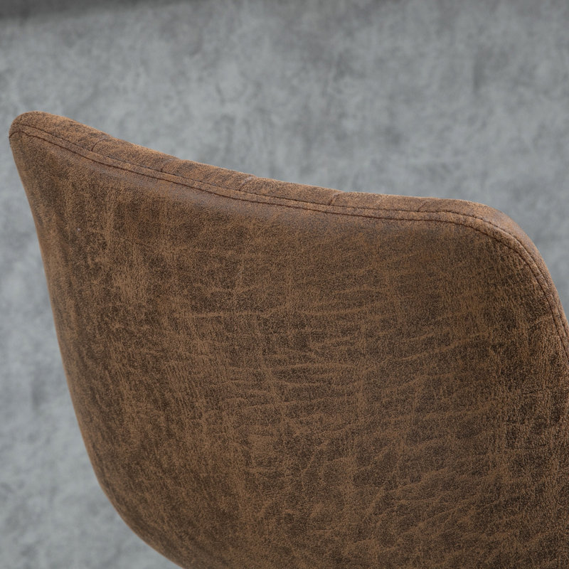 Kait Swivel Upholstered Adjustable Height Counter Stool with Metal Frame, Brown