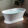 59" x 30" Freestanding Soaking Acrylic Bathtub with Pedestal, Double Ended, Non-Slip Design