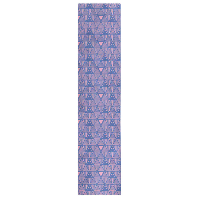 Chemin de table à triangles dessinés à la main Classic, 16 po x 72 po, Bleu/rose