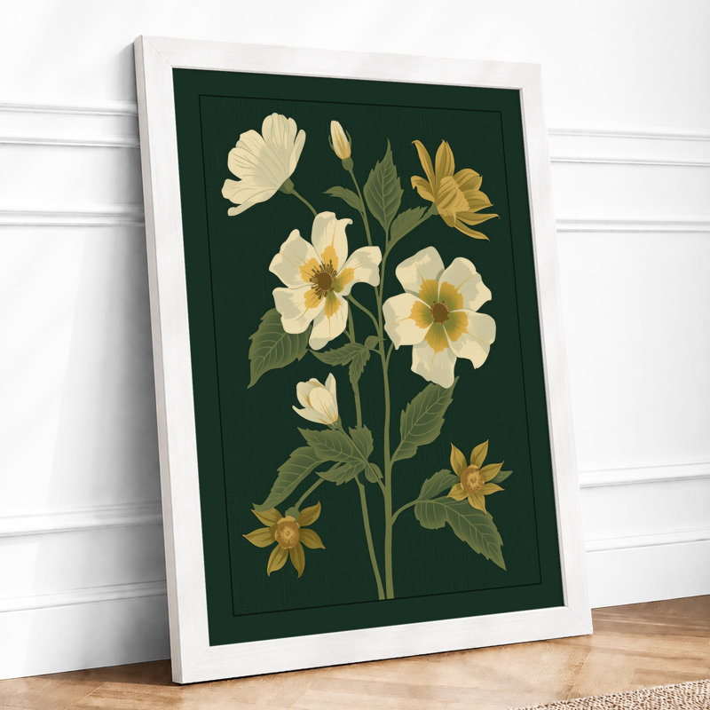 Pale Blooms Study Botanical - Print, A1 - 84.1 x 59.4 cm, White