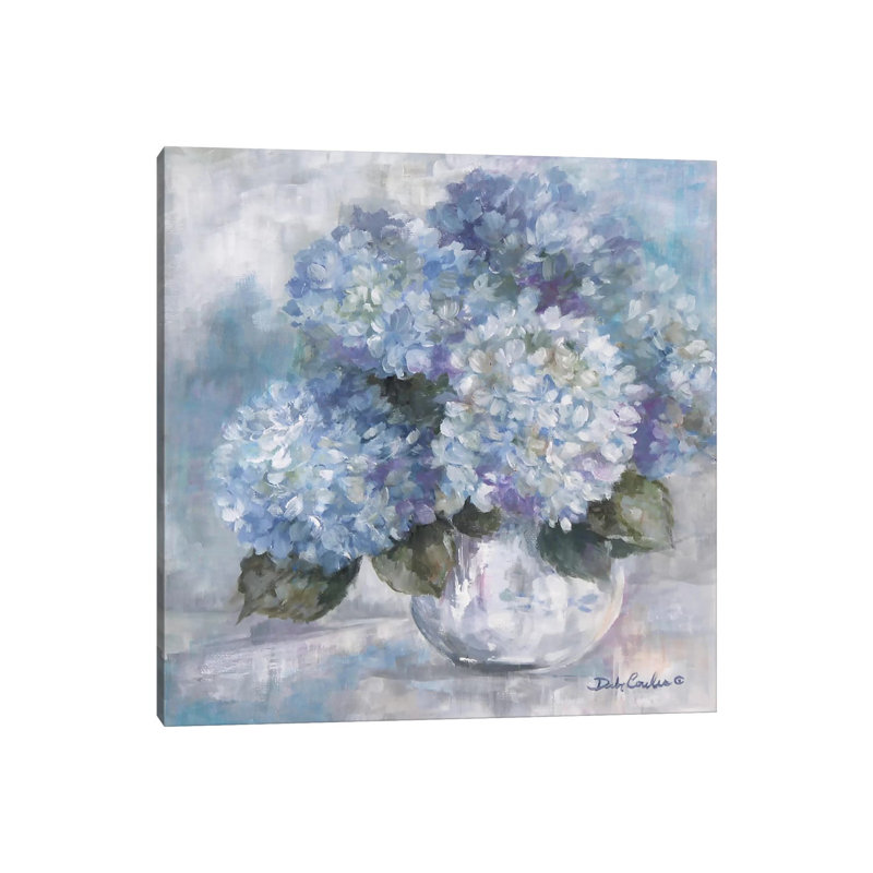 Hydrangea Blues by Debi Coules - Print on Canvas, 45.72 cm H x 45.72 cm W x 1.91 cm D, No Frame
