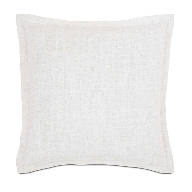 Rena Textured, Appliqued, Fringed Linen Throw Pillow, 20"H x 20"W