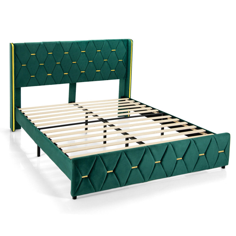 Haraway Upholstered Metal Platform Bed, Queen
