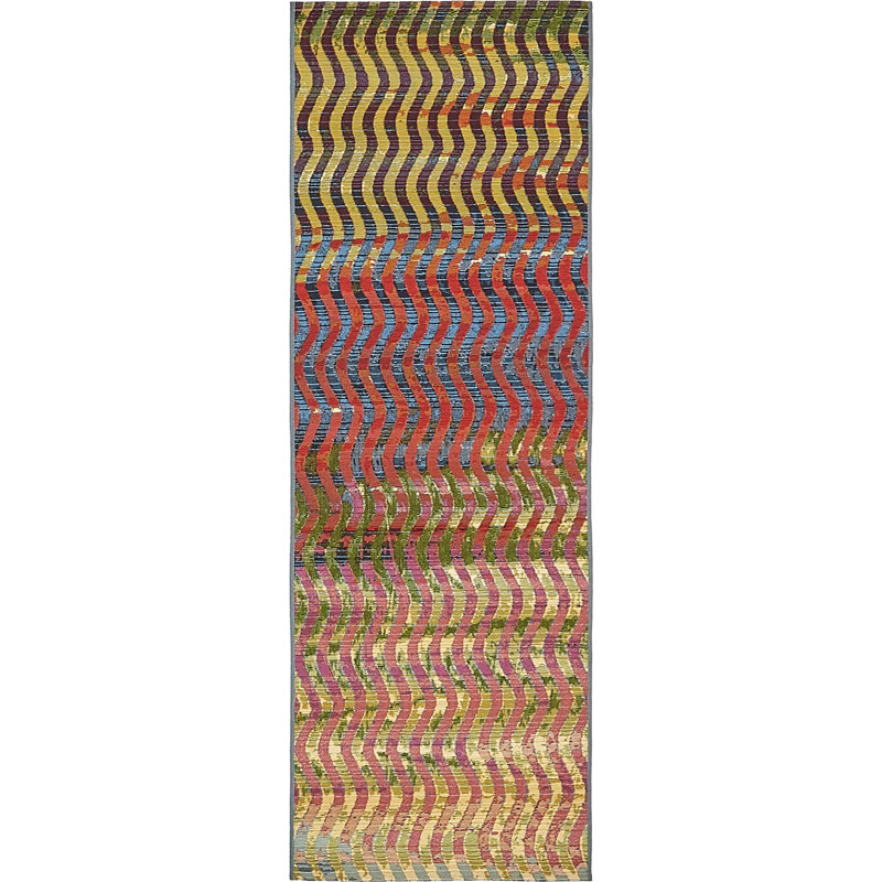 Tapis intérieur / extérieur abstrait Skylar, Tapis de couloir 2 pi x 6 pi 1 po