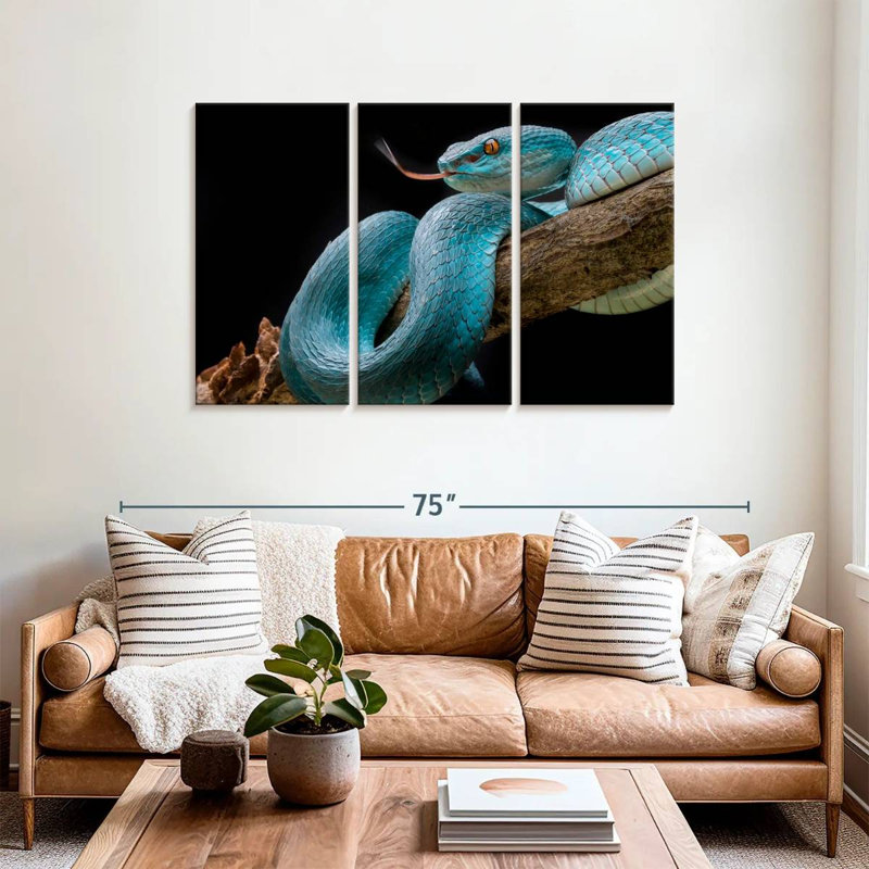 Brampt Slithering Blue Viper, 36" H x 57" W