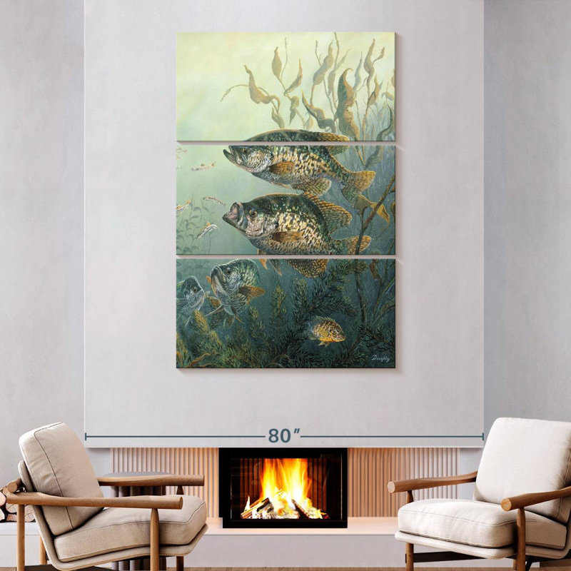 Brampt Black Crappies, 74" H x 48" W