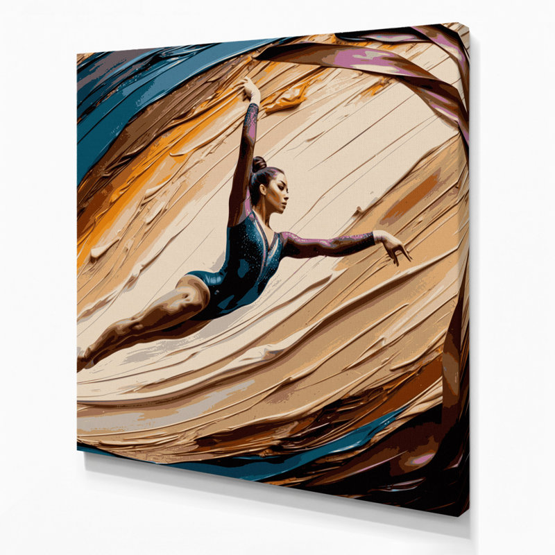Art sportif sur toile brune, H 12 po x l 12 po