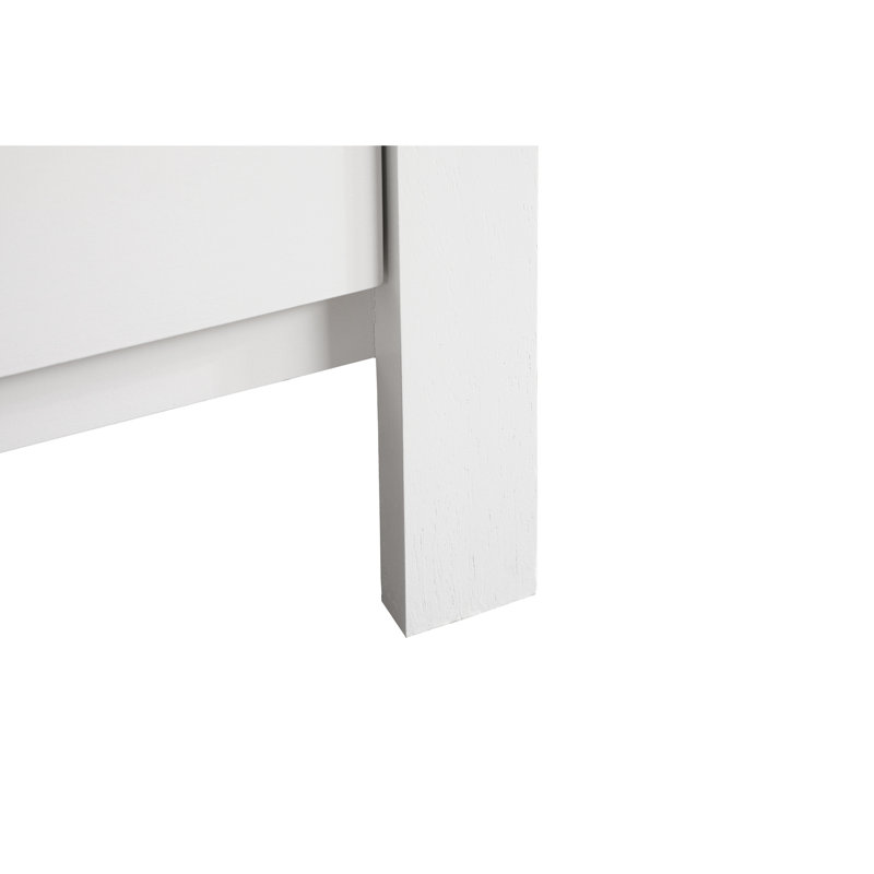 Table de chevet blanche transitionnelle 2, 25 po de hauteur x 22 po de largeur, 17 po de profondeur, matériaux, splendeur de la chambre à coucher, taille élégante