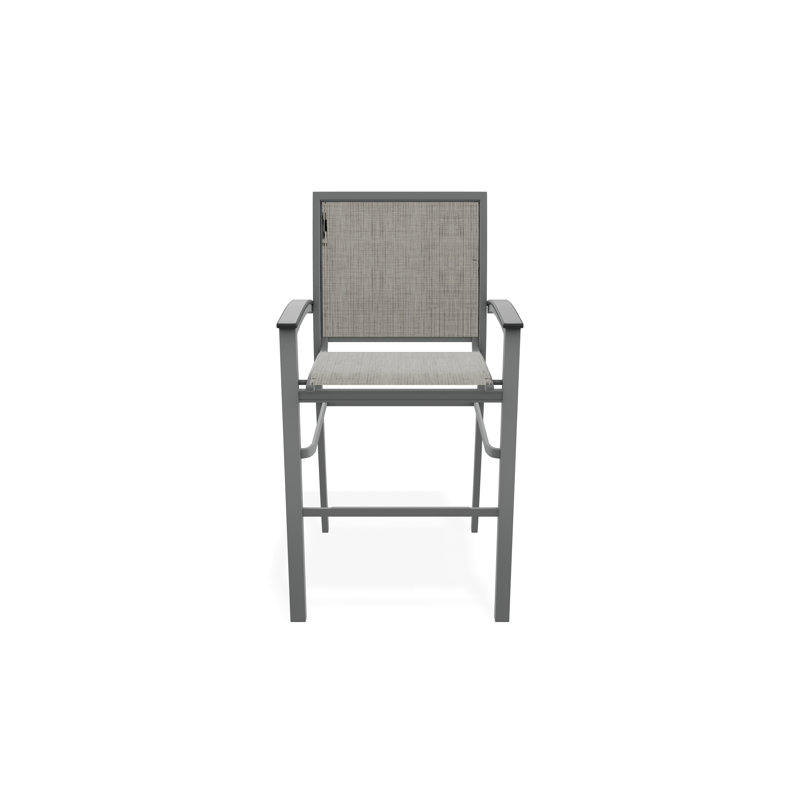 Chaise de café empilable en aluminium Bazza, Graphite, Fumée
