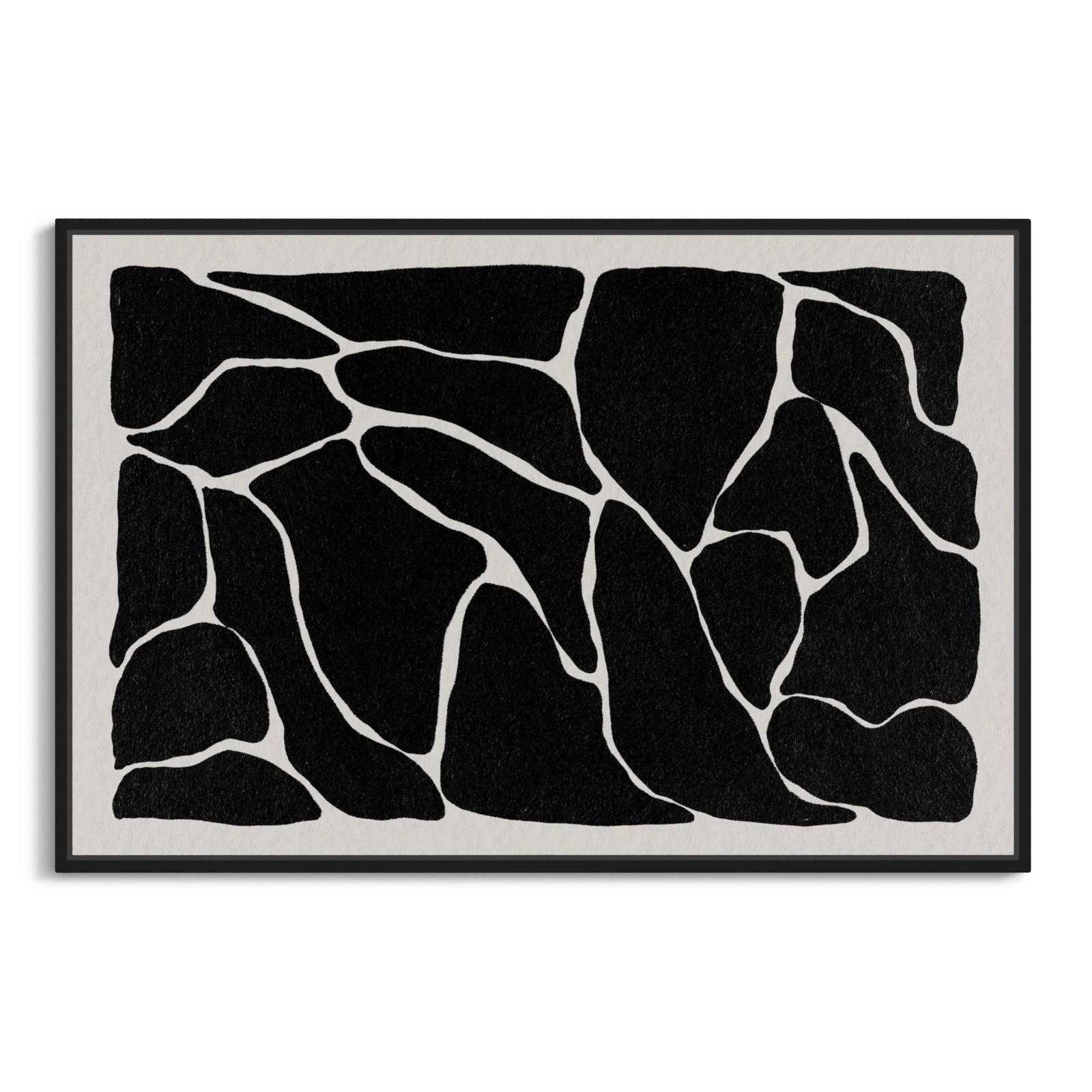 Abstract Black And White Giraffe Pattern, Black, 37" H x 55" W