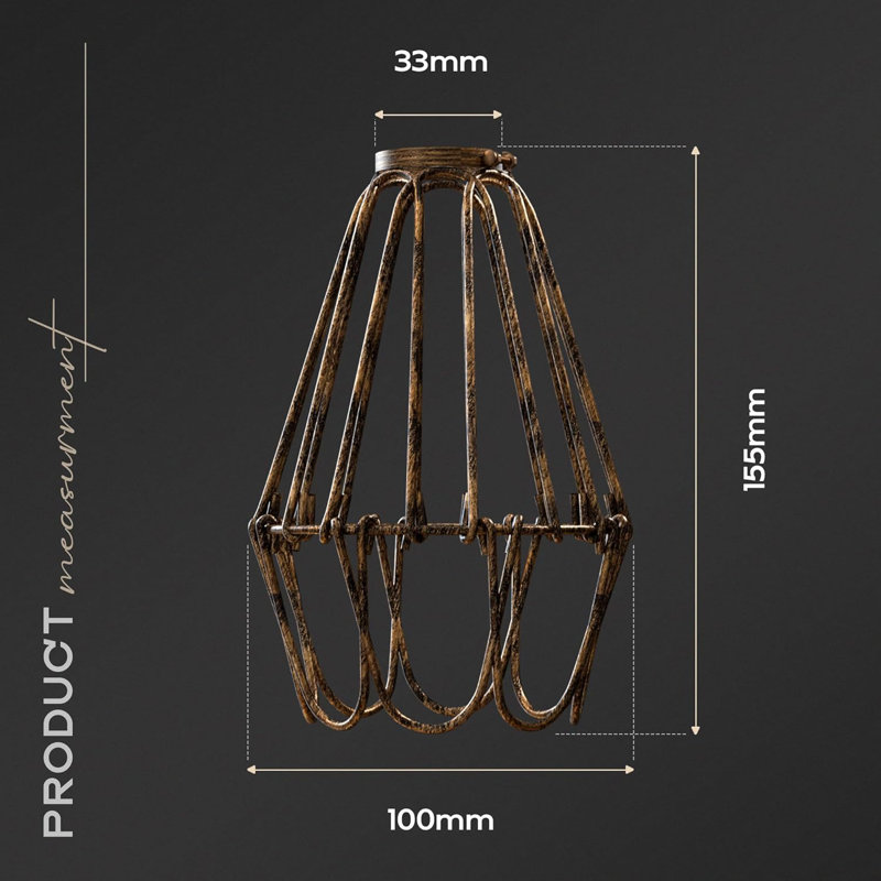 Annjelica 10cm H Metal Empire Lamp Shade, Brushed Copper