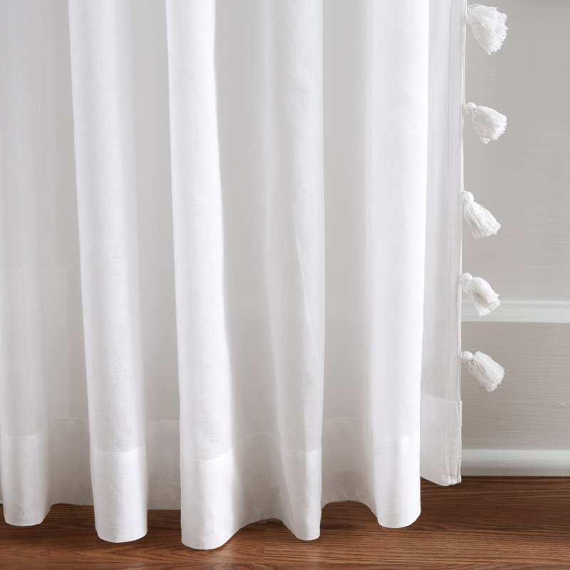 Brackett 100% Cotton Semi Sheer Single Curtain Panel, White