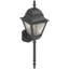 Applique murale d'extérieur 1 lumière en fonte d'aluminium noire avec verre biseauté transparent