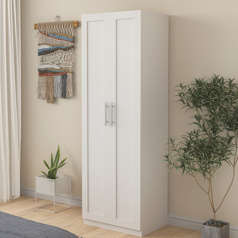 Armoire de cuisine 2 portes et 3 portes pour garde-robe et cuisine, blanc, 4 rangements, panneau de particules de 15 mm, armoire de cuisine et 2 portes, 3 cloisons, construction stable