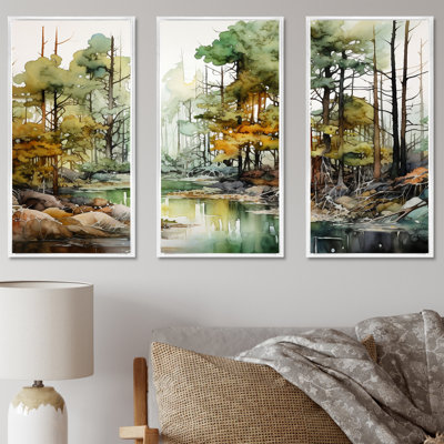 Encre alcoolisée «Forest Landscape», ensemble d'art mural forêt