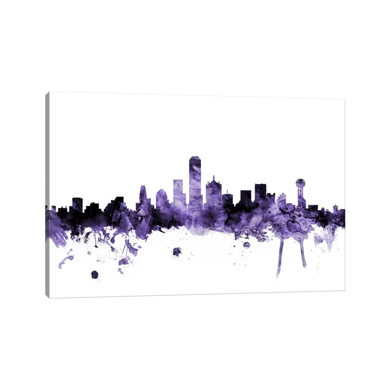 Dallas, Texas Skyline by Michael Tompsett - 1 Piece Wrapped Canvas Wall Art, 20.32 cm H x 30.48 cm W