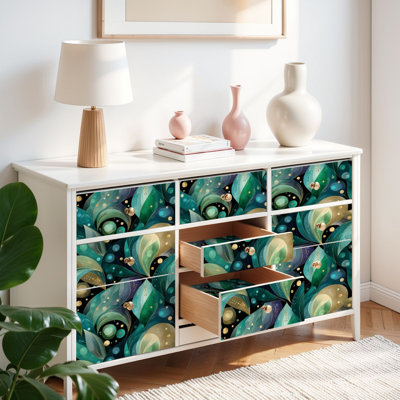 Papier peint auto-adhésif à motif floral botanique auto-adhésif et amovible 17,7 po x 118 po (45 x 300 cm)