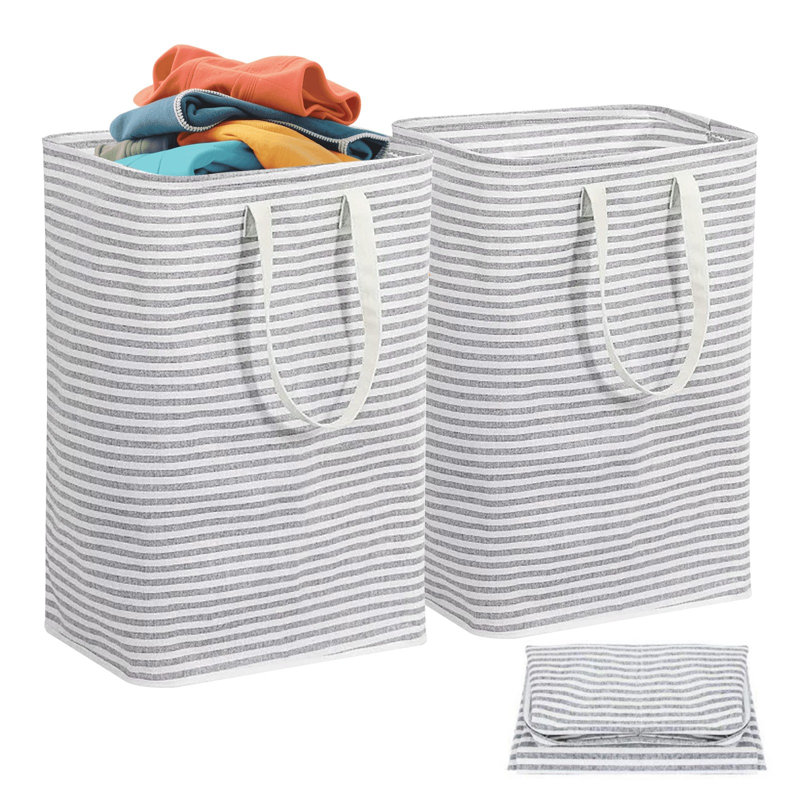 2Pack panier à linge 100L chaque panier à linge pliable avec poignée renforcée
