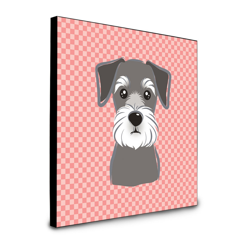 Dungorbery Animals Artwork Wall Panel, Pink, Schnauzer
