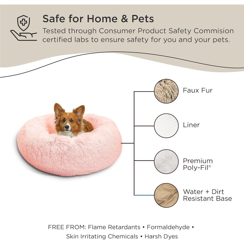 Lit pour chien The Original Calming Doghnut, Rose