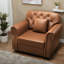 Fauteuil et repose-pieds confortables en similicuir, Chesterfield Home