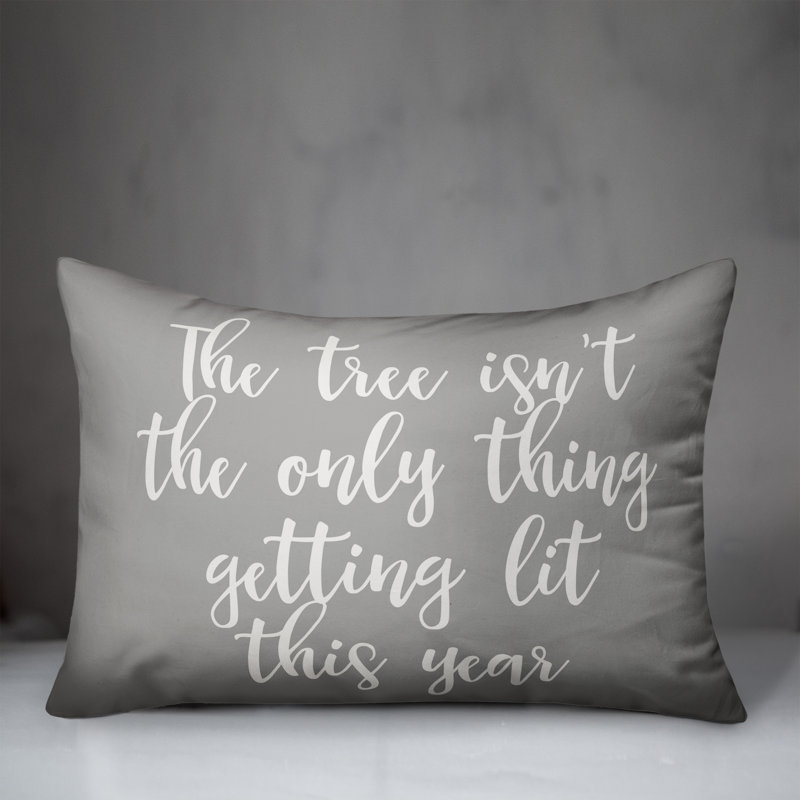  L'arbre n'est pas la seule chose à être éclairée cette année Coussin lombaire, Gris