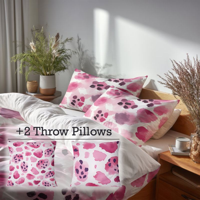 Ensemble de literie à imprimé animal 6 filles, Queen Comforter + 5 Additional Pieces