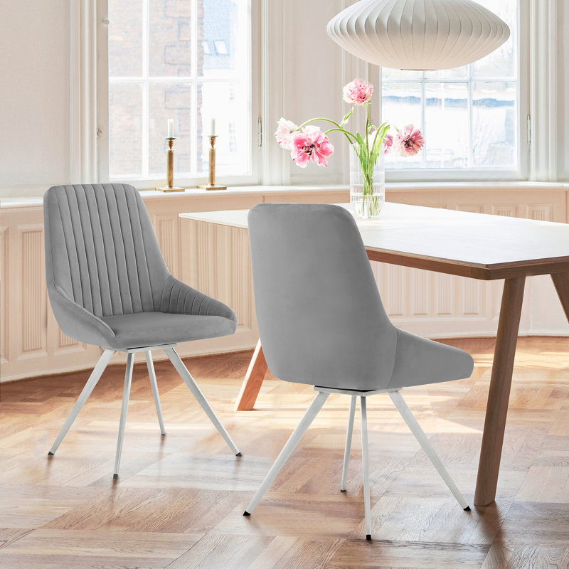 Chaise d'appoint Woodmore en gris, Blanc