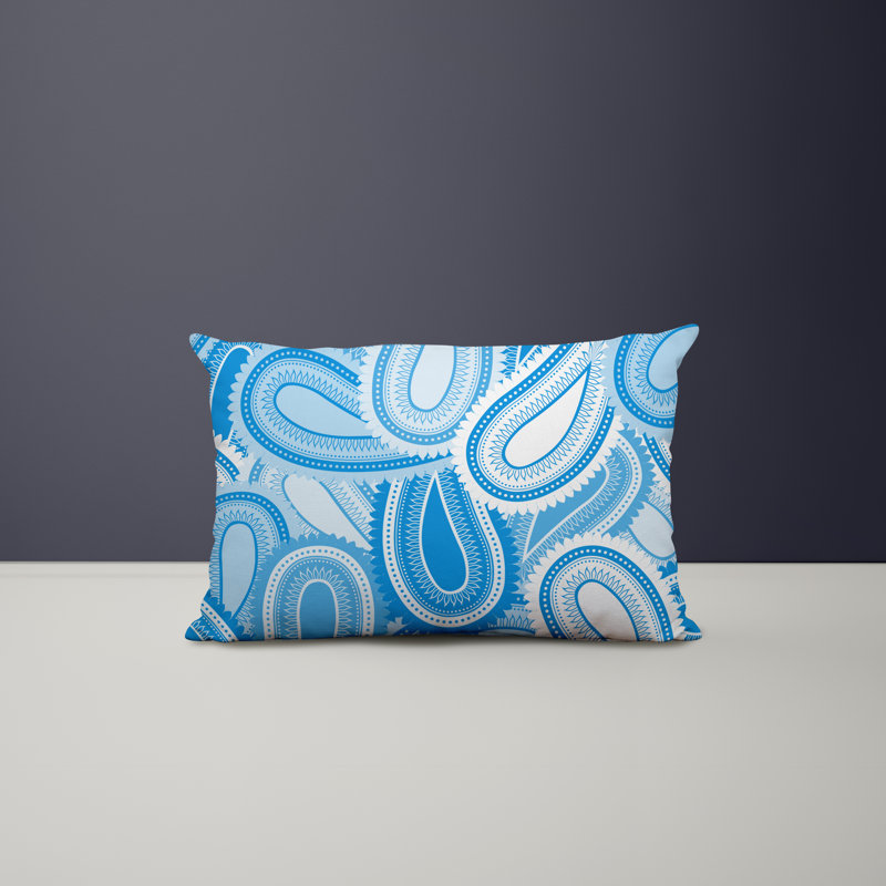 Polyester / Mélange de polyester Housse de coussin rectangulaire intérieure / extérieure lombaire et insert, Bleu