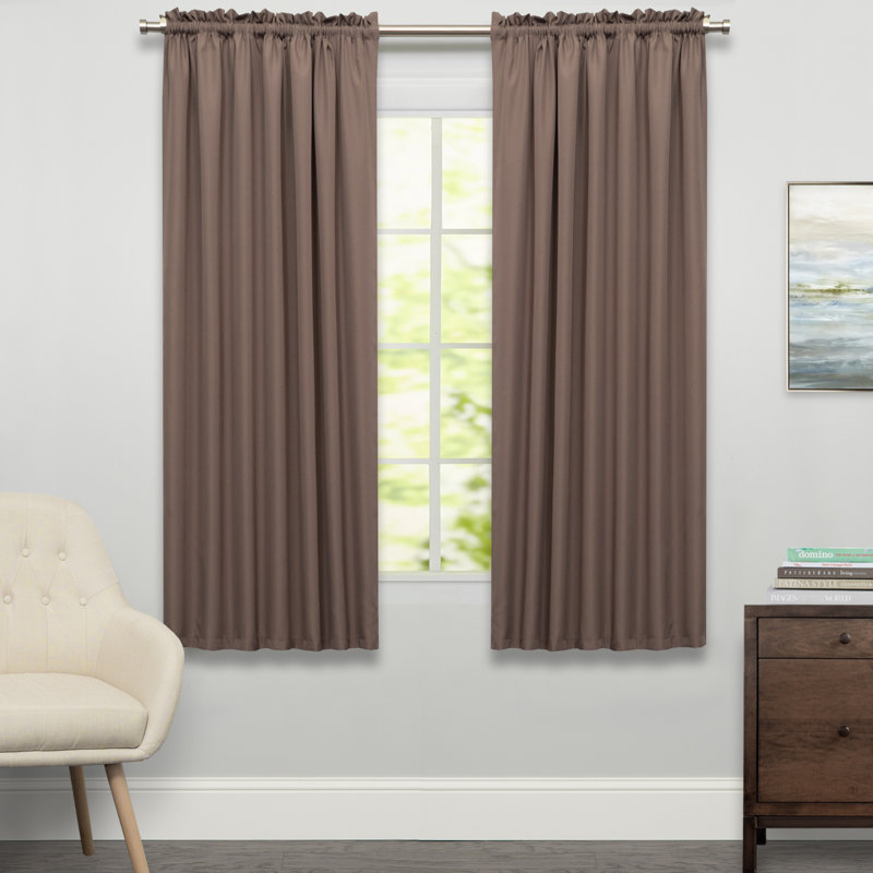 Calne Opaque Curtain Single Panel, Taupe, 54" W x 84" L