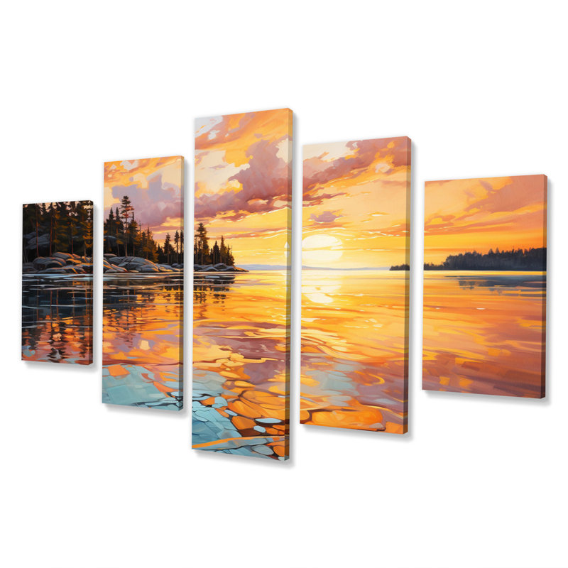 Canada Morning Reflections II sur toile, reproduction de 5 pièces