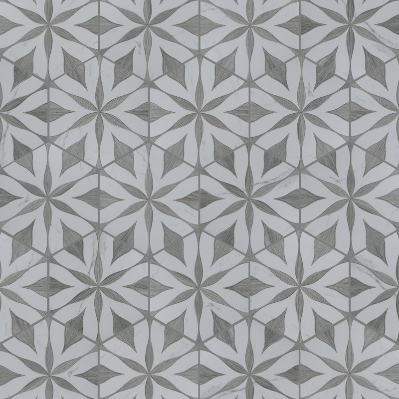 Llama Flower Loire 8-5/8 In. X 9-7/8 In. Porcelain Floral Look Wall & Floor Tile