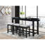 Ensemble de salle à manger à hauteur de comptoir 4 pièces avec table à hauteur de comptoir avec tiroir et ports USB intégrés et 3 tabourets-757626046-757626040-757626041