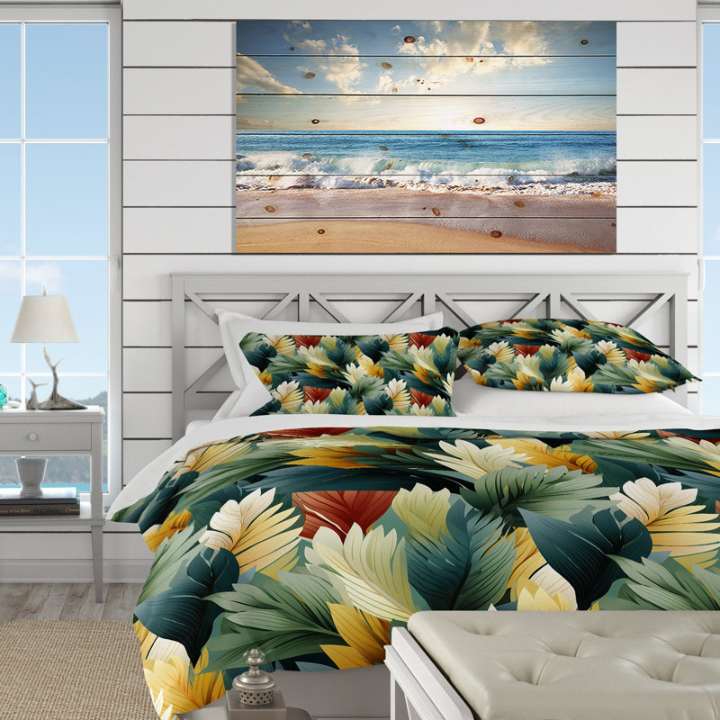 Jungle Tropical Palms Composition - Ensemble de housse de couette tropical - Microfibre de polyester