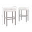 Tabouret de comptoir 30 po en simili cuir ivoire sans dossier (ensemble de 2)